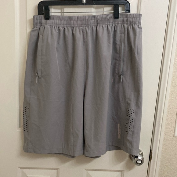 Light Gray Athletic Shorts with Breathable Fabric - Picture 1 of 4
